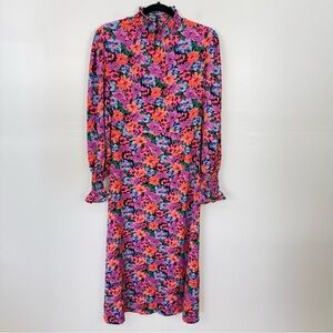 FORE Floral Long Sleeve Maxi Dress Vibrant Multicolor E11